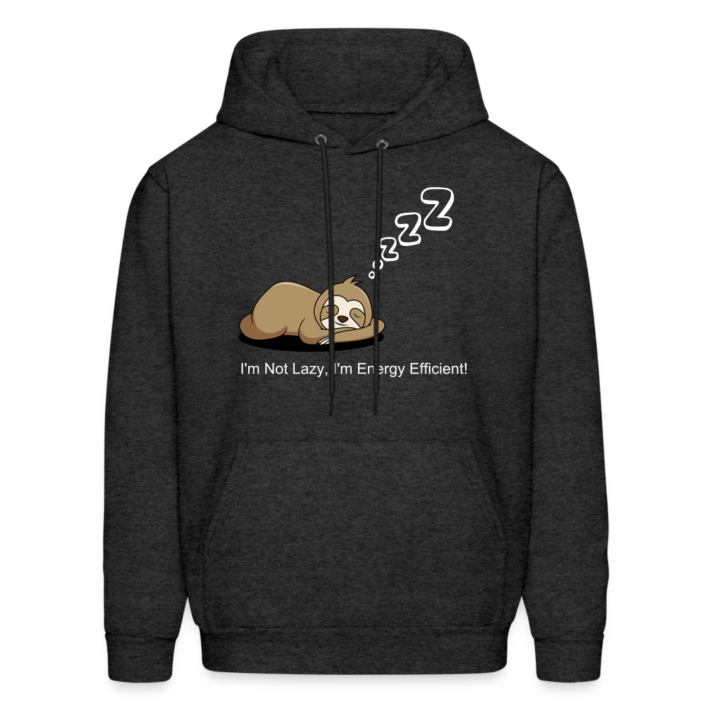 Sleepy Time Sloth Men's Hoodie | I'm Not Lazy, I'm Energy Efficient! - charcoal grey
