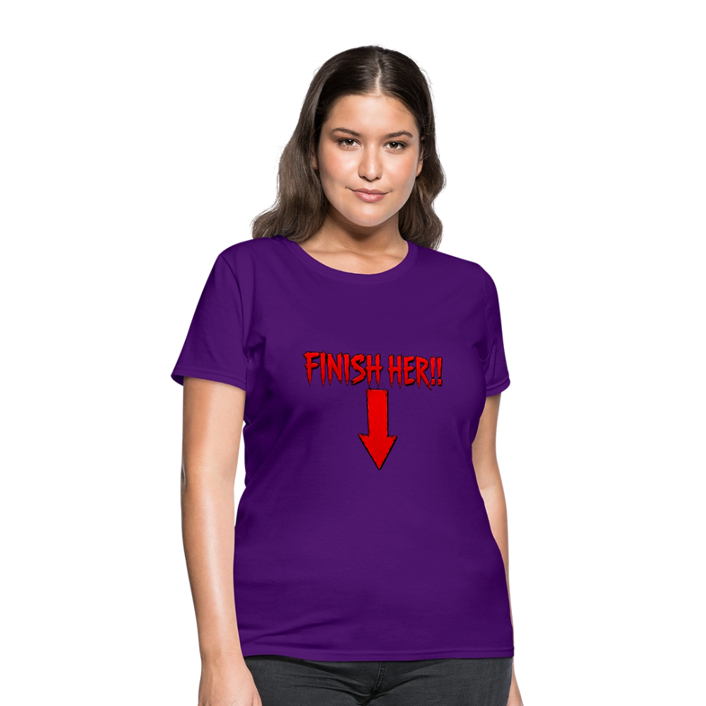 Finish Her! Tee – Retro Tournament Graphic Women's T-Shirt - purple