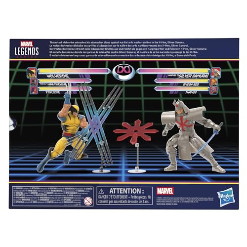 Marvel Legends Series Gamerverse Wolverine vs Marvel's Silver Samurai, Retro Video Game -Inspired Collectible 6-Inch Action Figures