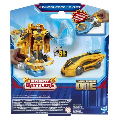 Transformers One Robot Battlers Bumblebee (B-127) 4.5-Inch Robot Action Figure, Interactive Toys for Boys and Girls Ages 6 and Up