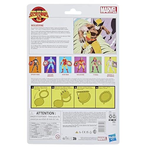 Marvel Legends Series Wolverine, X-Men Retro Comics Secret Wars Collectible 6 Inch Action Figure with Shield