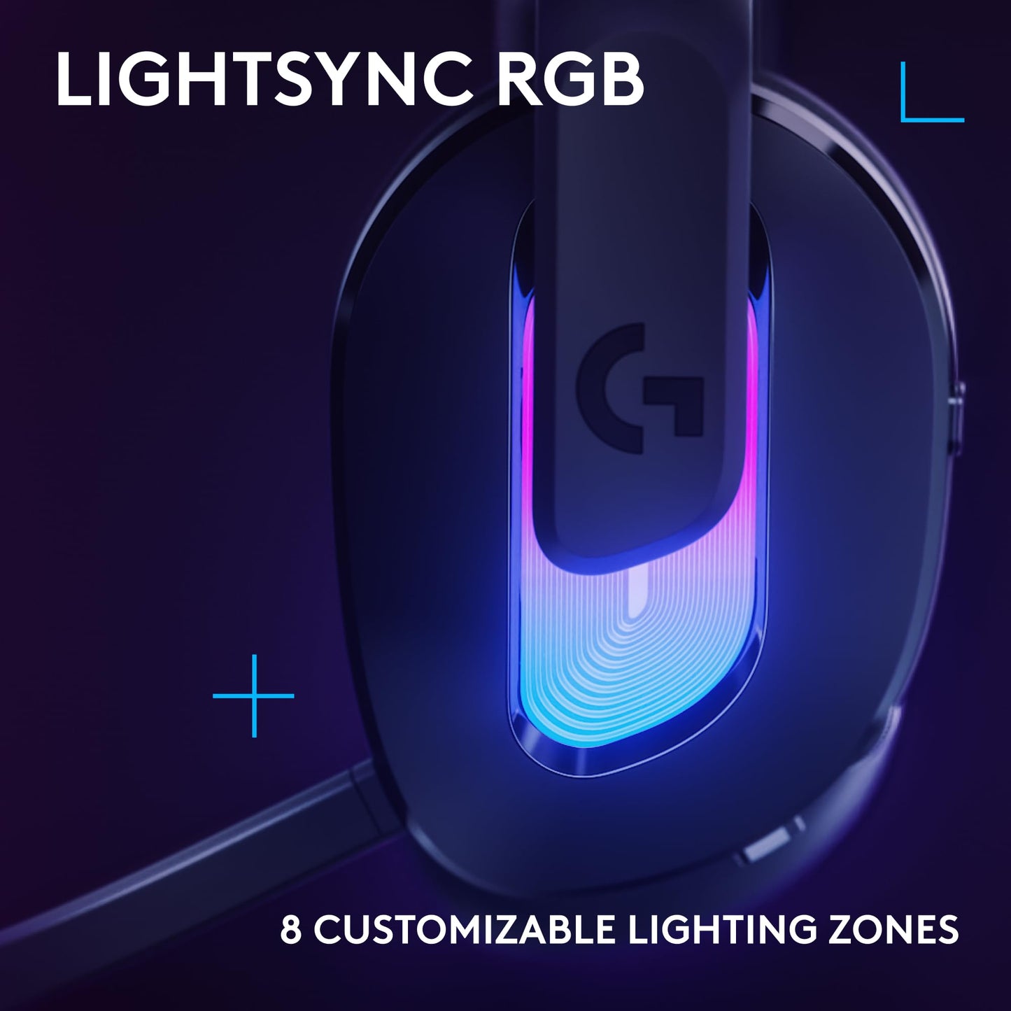 Logitech G522 Lightspeed Wireless Gaming Headset, LIGHTSYNC RGB, Full Bandwidth Mic & Advanced Synchronized Audio, Tri-Connectivity with Lightspeed, Bluetooth, USB-A to USB-C for PC - Black