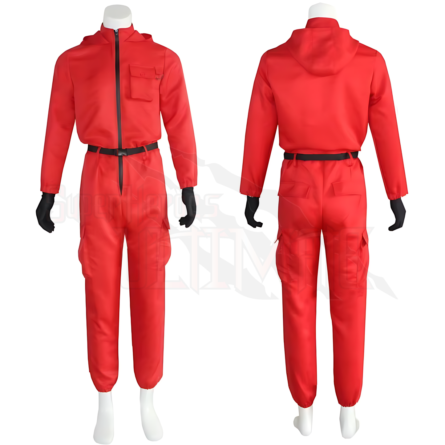 Unisex Adult Squid Game Guard Costume, Jumpsuit Triangle Circle Square Mask Sized Costumes, As Shown