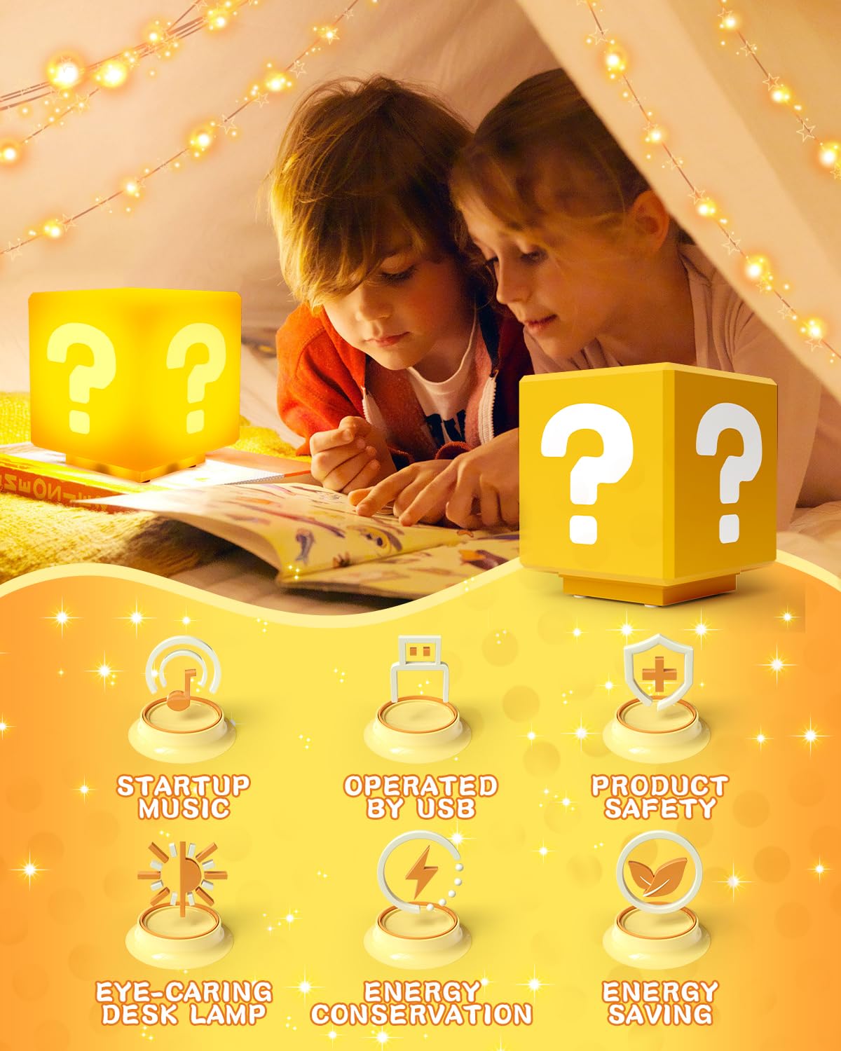 NESIMY Super Bros Toys Night Light for Kids with Game Sound Effects Illusion Lamp Room Decor Merchandise As Gifts for Kids Fans