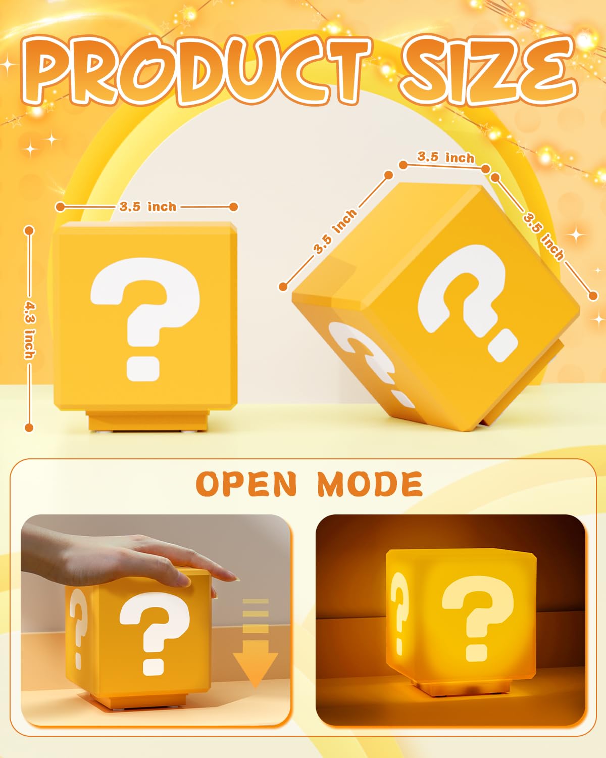 NESIMY Super Bros Toys Night Light for Kids with Game Sound Effects Illusion Lamp Room Decor Merchandise As Gifts for Kids Fans