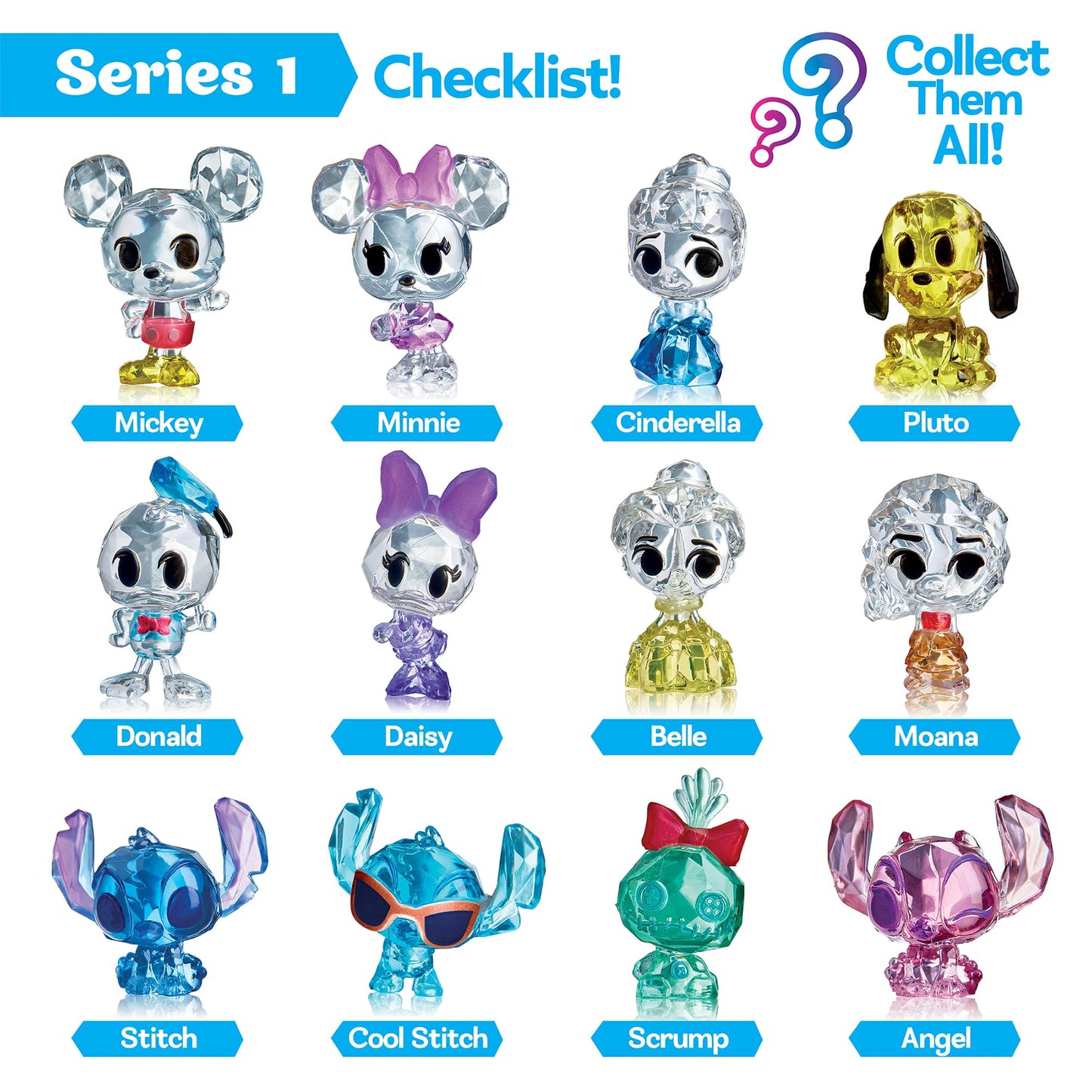 Cra-Z-Art Disney Crystal Surprise Series 1, Mini Collectible Crystal Figures with Activity Compound, Collectible Blind Bag Inspired Crystal Figures, Kids Toys for Ages 3 and Up