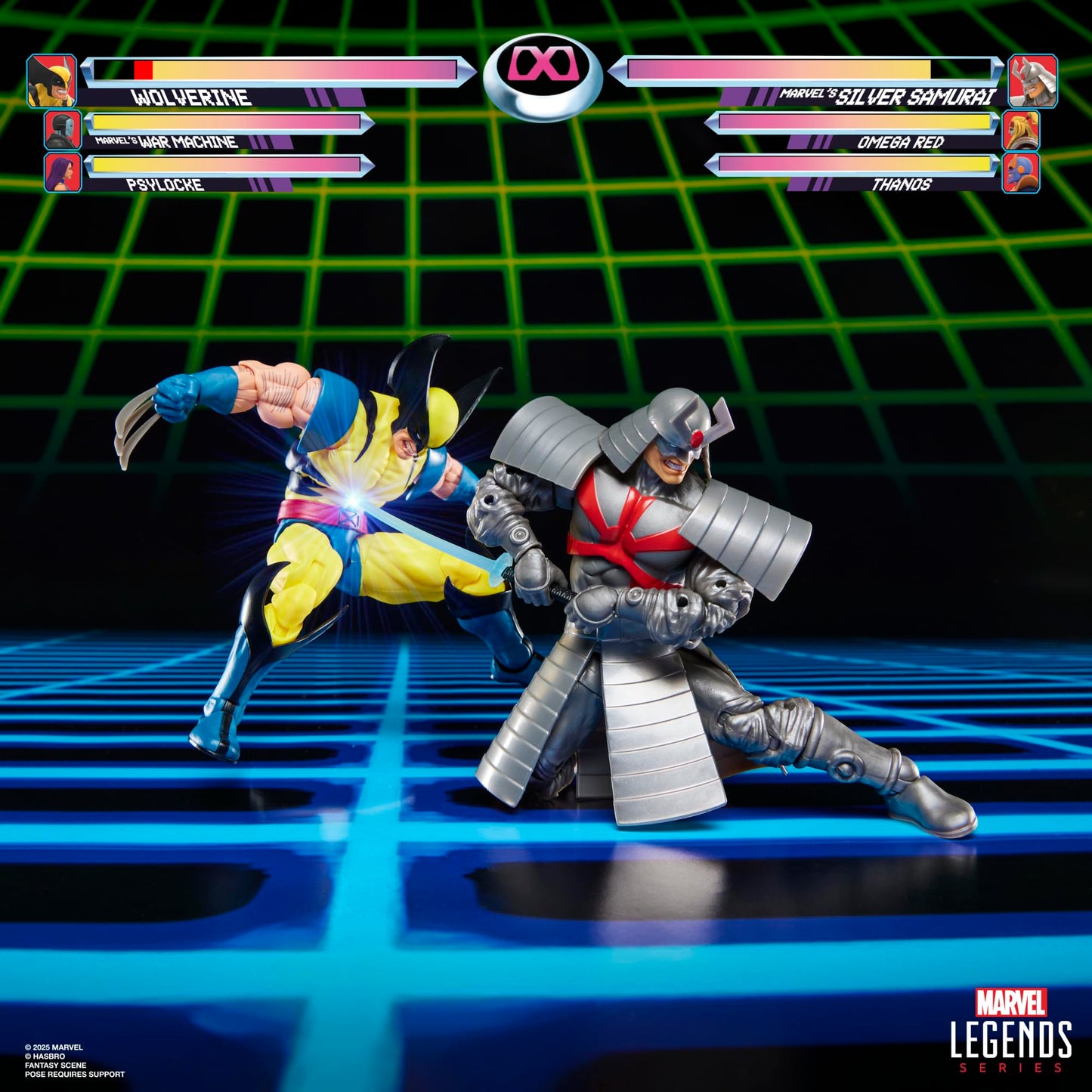 Marvel Legends Series Gamerverse Wolverine vs Marvel's Silver Samurai, Retro Video Game -Inspired Collectible 6-Inch Action Figures
