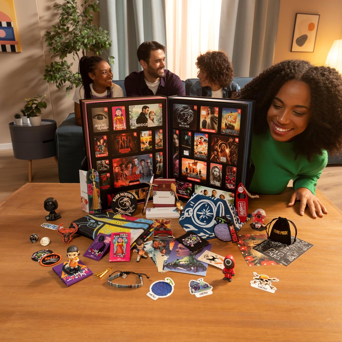 YuMe Netflix Gift Box - 2025 Advent Calendar with 24 Collectibles | Premium Gifts & Toys from 7 Iconic Series Like Stranger Things, Squid Game & Outer Banks