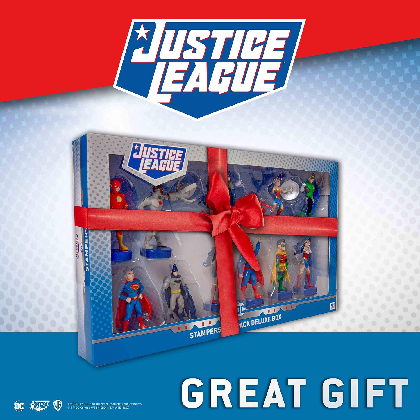 Justice League Toppers, 12-Pack – DC Toys, Stampers, Action Figures – Batman, Wonder Woman, Superman, Robin, The Flash, and More by PMI, 2.4 in, Ages 3+