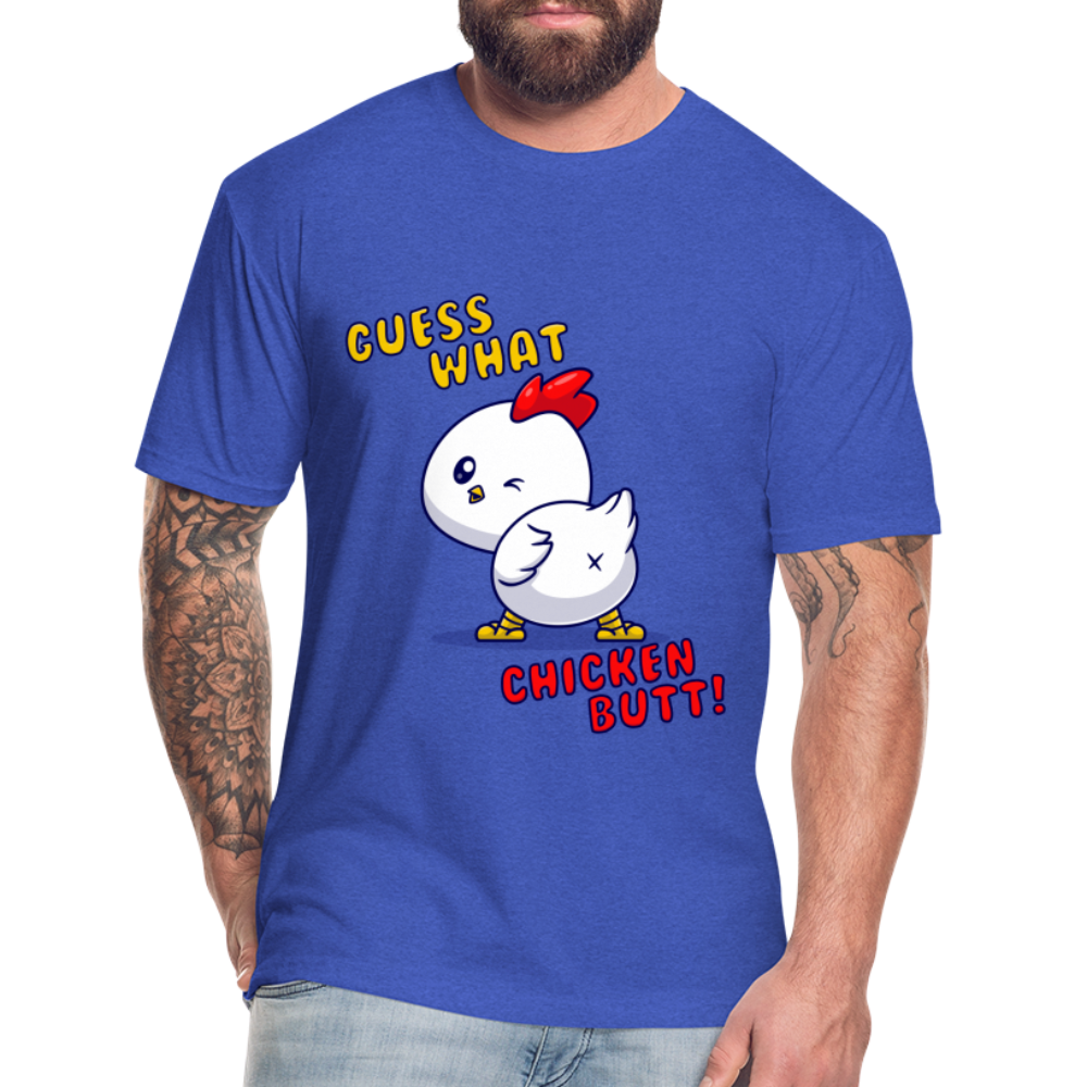 Cluckin' Surprise: The 'Guess What' Chicken Butt Tee T-Shirt - heather royal
