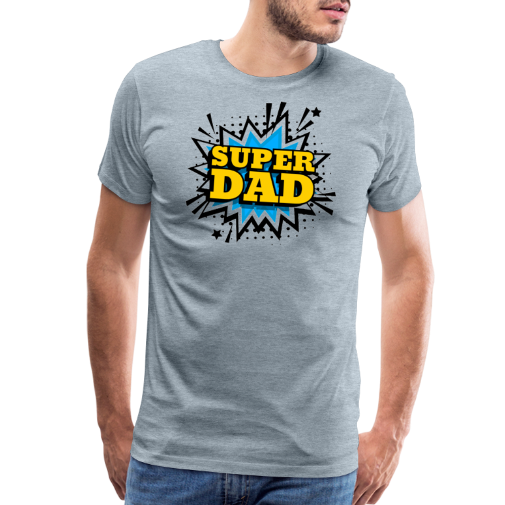 The 'Super Dad' Tribute Tee Men's Premium T-Shirt - heather ice blue