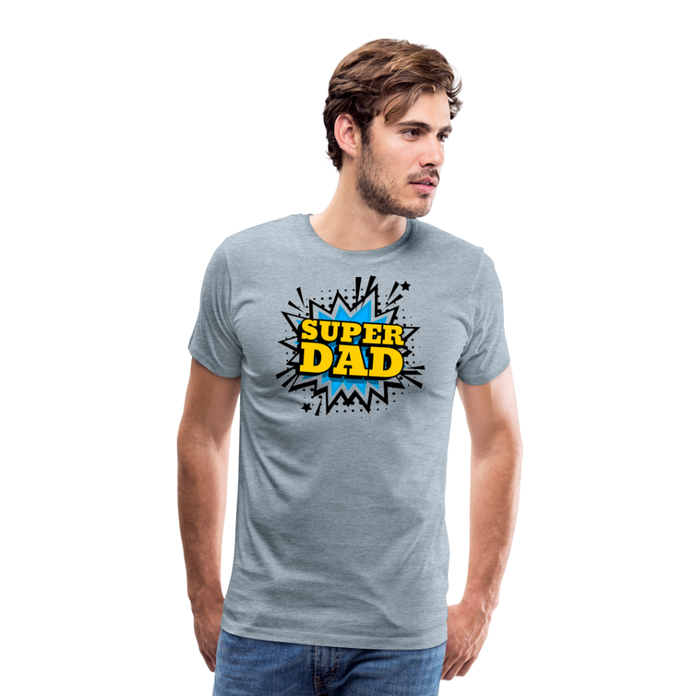 The 'Super Dad' Tribute Tee Men's Premium T-Shirt - heather ice blue