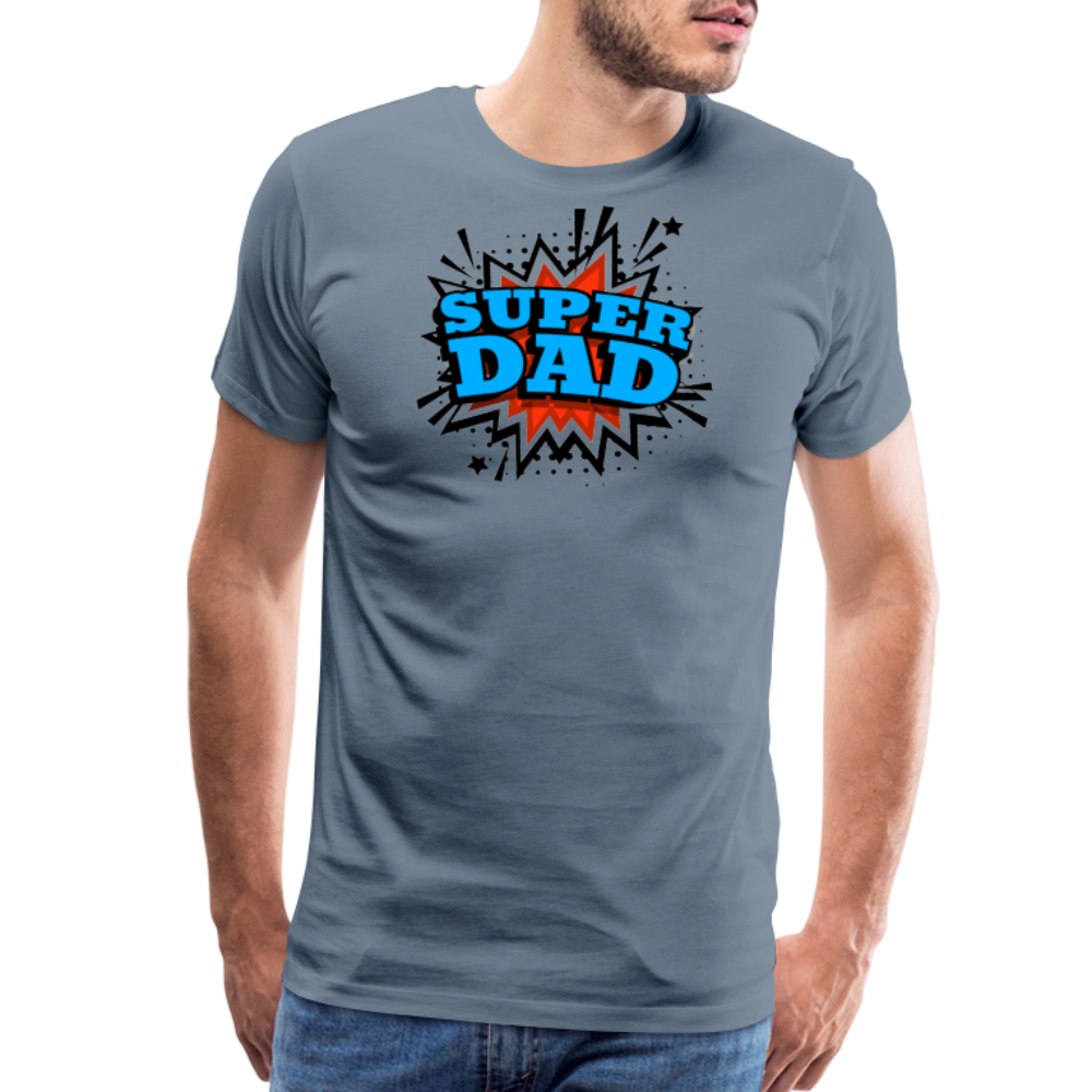 Dad Force One: Soaring in 'Super Dad' Style Men's Premium T-Shirt - steel blue