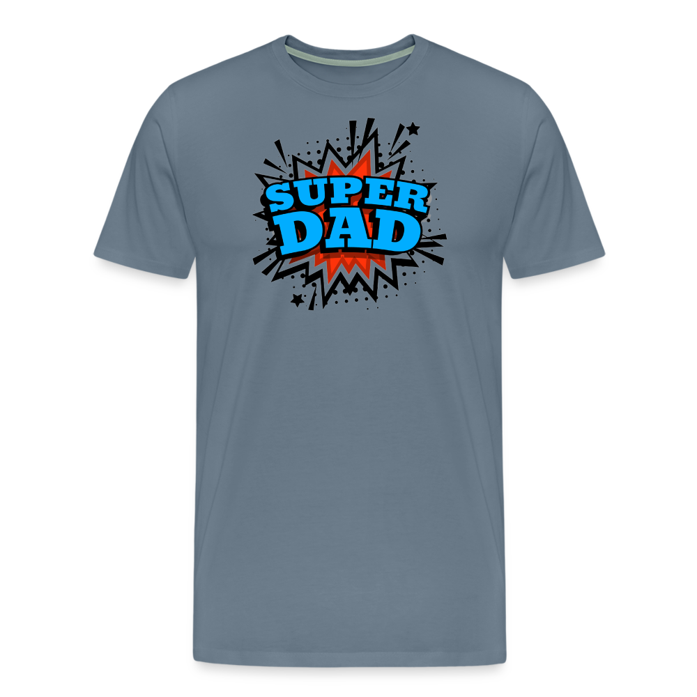 Dad Force One: Soaring in 'Super Dad' Style Men's Premium T-Shirt - steel blue