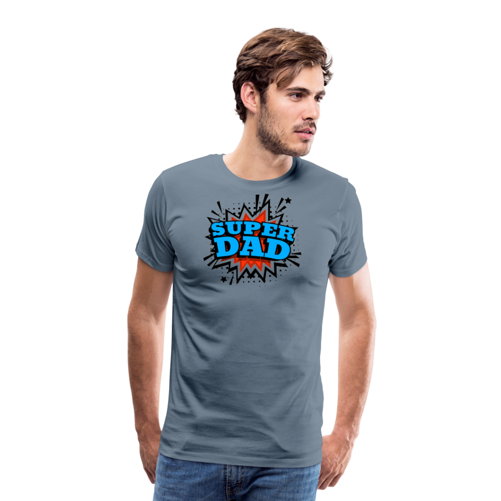 Dad Force One: Soaring in 'Super Dad' Style Men's Premium T-Shirt - steel blue