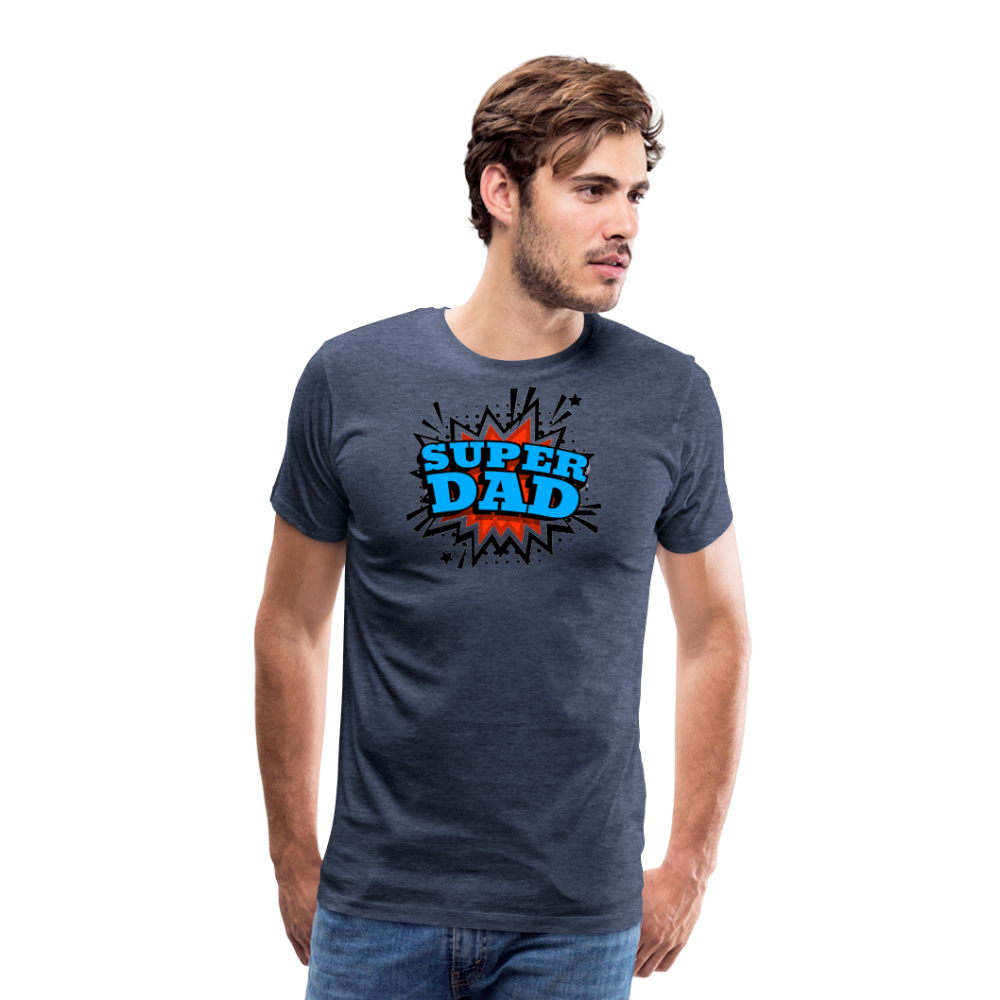 Dad Force One: Soaring in 'Super Dad' Style Men's Premium T-Shirt - heather blue