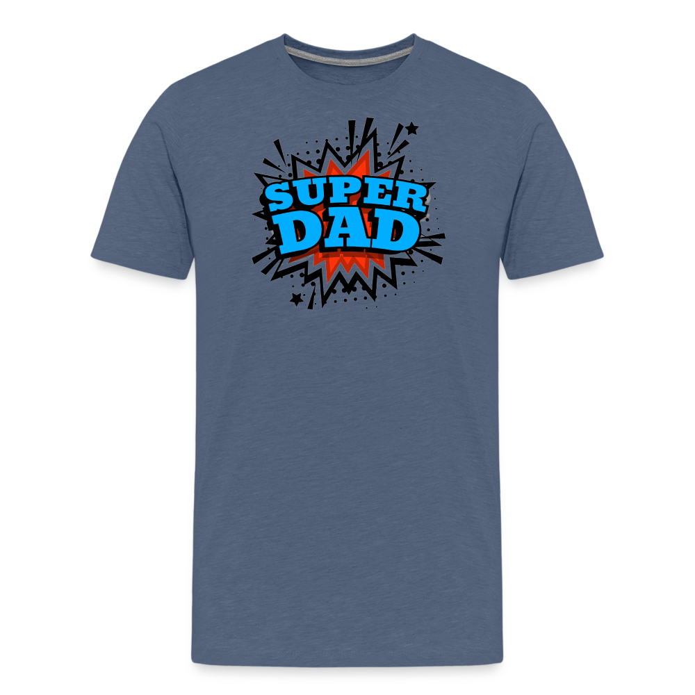 Dad Force One: Soaring in 'Super Dad' Style Men's Premium T-Shirt - heather blue