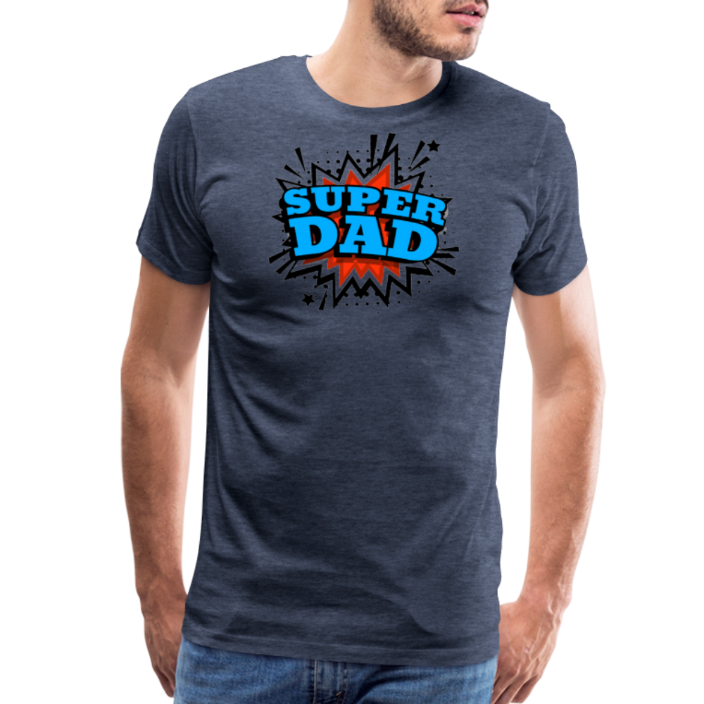 Dad Force One: Soaring in 'Super Dad' Style Men's Premium T-Shirt - heather blue