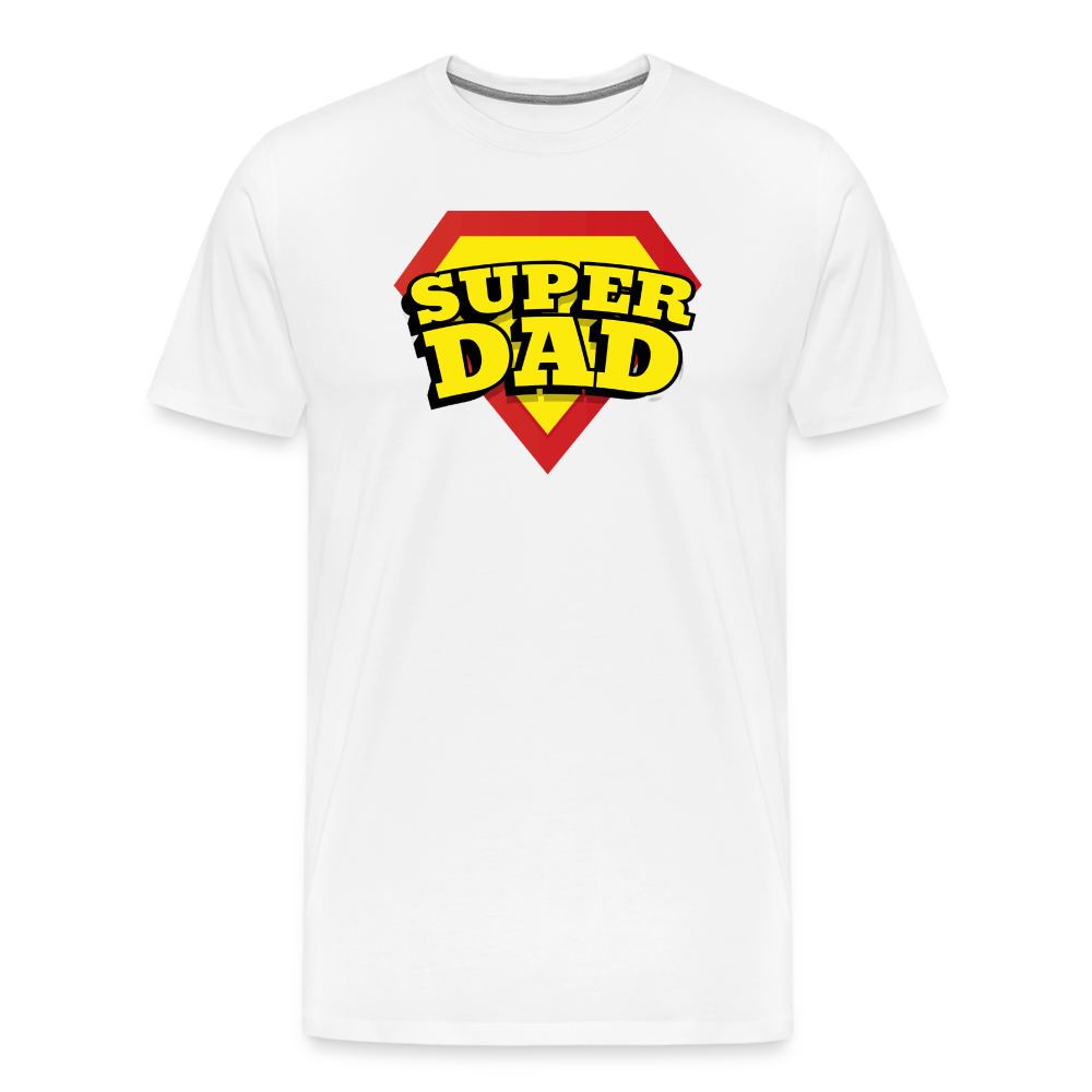 Dad's Heroic Adventures: The 'Super Dad' Chronicles Tee Men's Premium T-Shirt - white