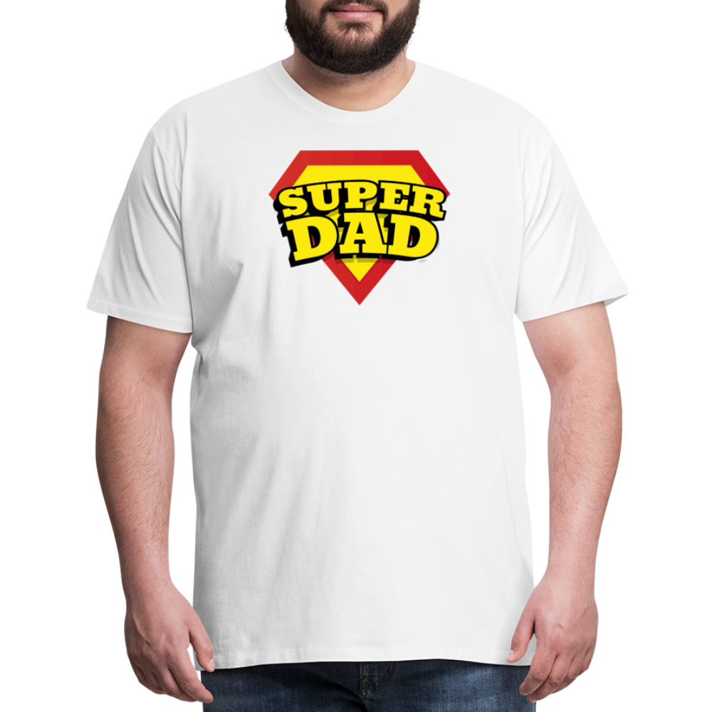 Dad's Heroic Adventures: The 'Super Dad' Chronicles Tee Men's Premium T-Shirt - white