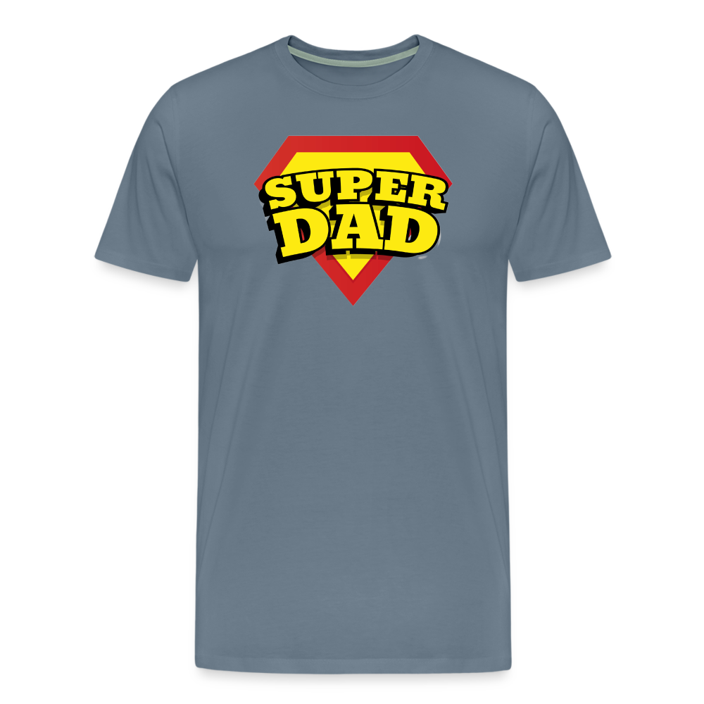 Dad's Heroic Adventures: The 'Super Dad' Chronicles Tee Men's Premium T-Shirt - steel blue