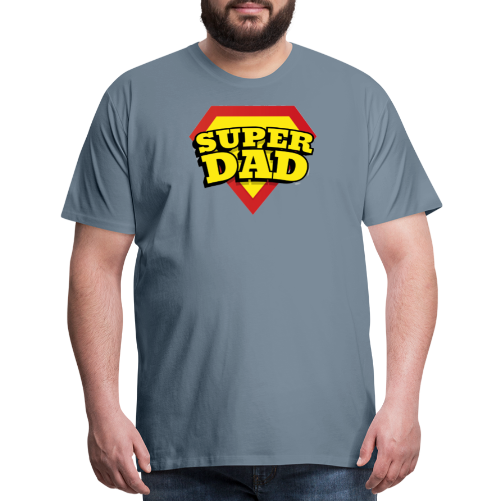 Dad's Heroic Adventures: The 'Super Dad' Chronicles Tee Men's Premium T-Shirt - steel blue