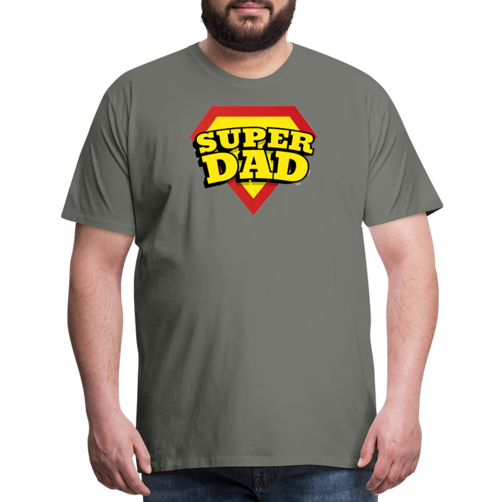Dad's Heroic Adventures: The 'Super Dad' Chronicles Tee Men's Premium T-Shirt - asphalt gray