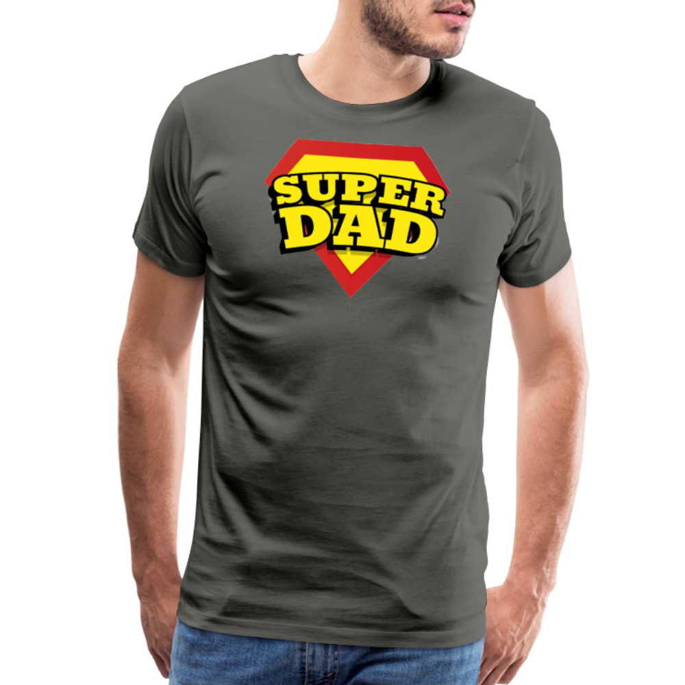 Dad's Heroic Adventures: The 'Super Dad' Chronicles Tee Men's Premium T-Shirt - asphalt gray