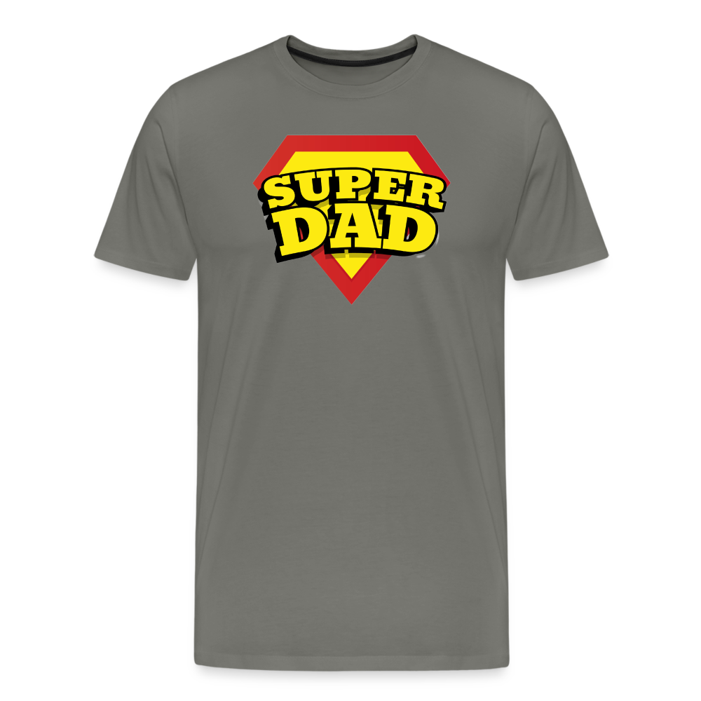 Dad's Heroic Adventures: The 'Super Dad' Chronicles Tee Men's Premium T-Shirt - asphalt gray