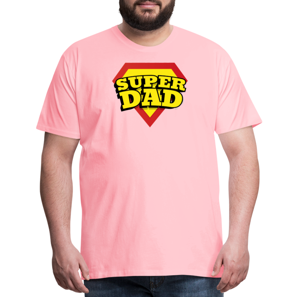 Dad's Heroic Adventures: The 'Super Dad' Chronicles Tee Men's Premium T-Shirt - pink