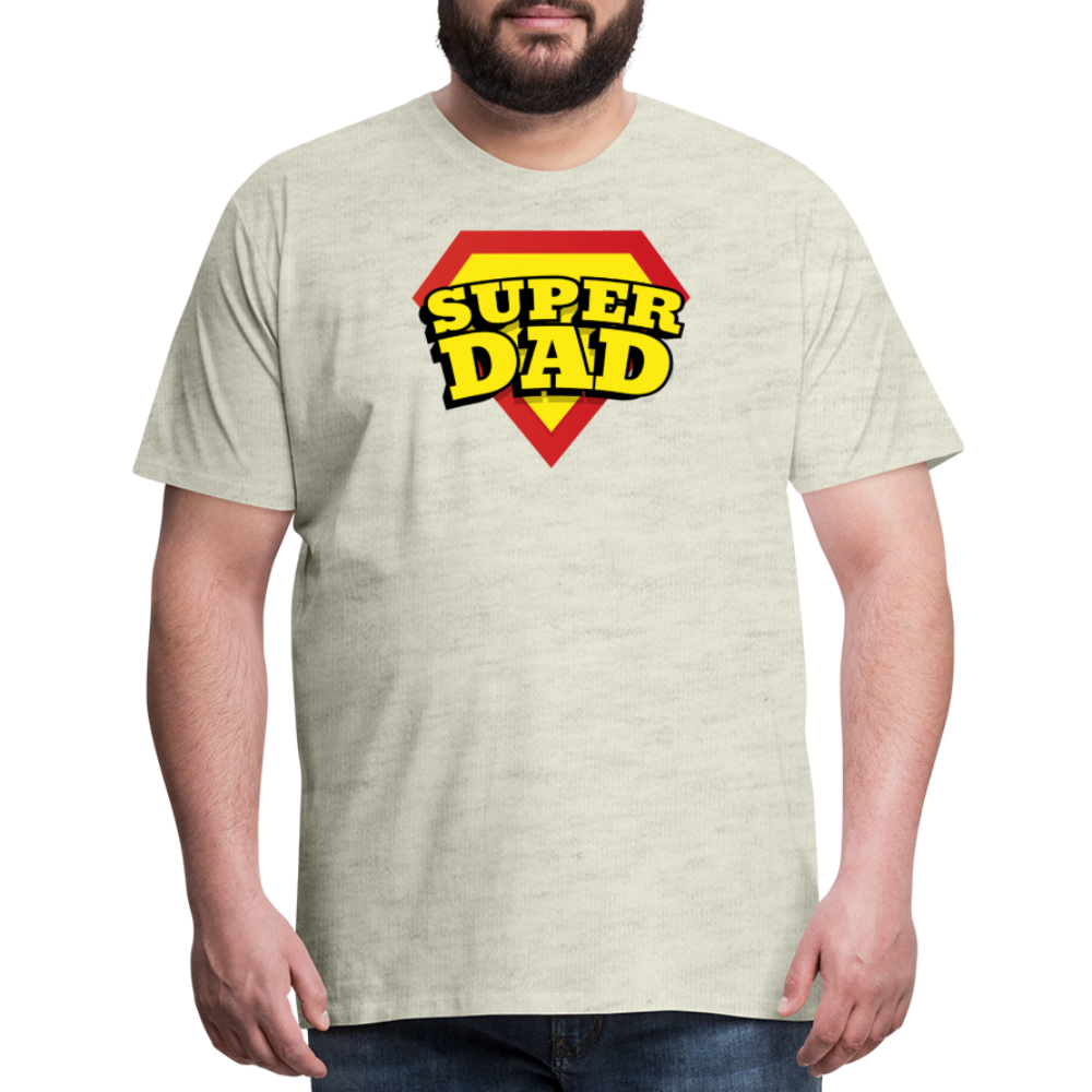 Dad's Heroic Adventures: The 'Super Dad' Chronicles Tee Men's Premium T-Shirt - heather oatmeal