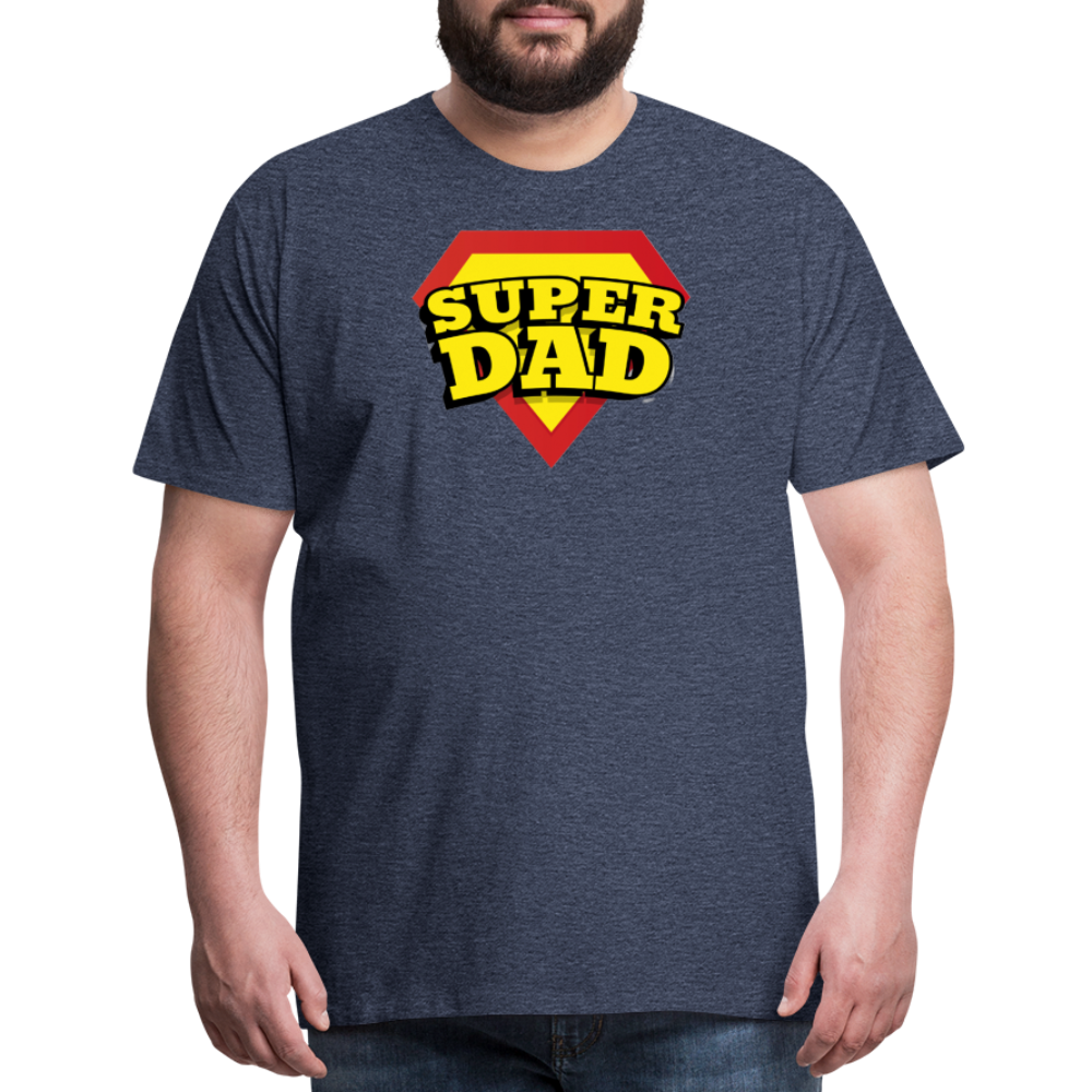 Dad's Heroic Adventures: The 'Super Dad' Chronicles Tee Men's Premium T-Shirt - heather blue