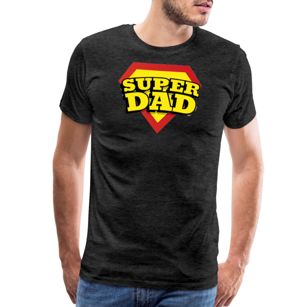 Dad's Heroic Adventures: The 'Super Dad' Chronicles Tee Men's Premium T-Shirt - charcoal grey