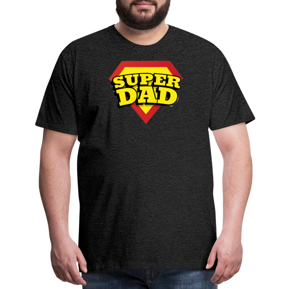 Dad's Heroic Adventures: The 'Super Dad' Chronicles Tee Men's Premium T-Shirt - charcoal grey