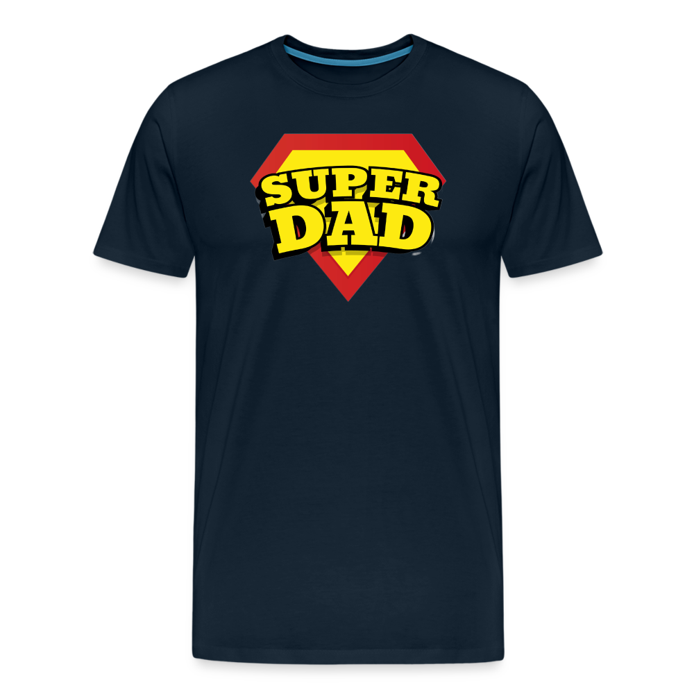 Dad's Heroic Adventures: The 'Super Dad' Chronicles Tee Men's Premium T-Shirt - deep navy