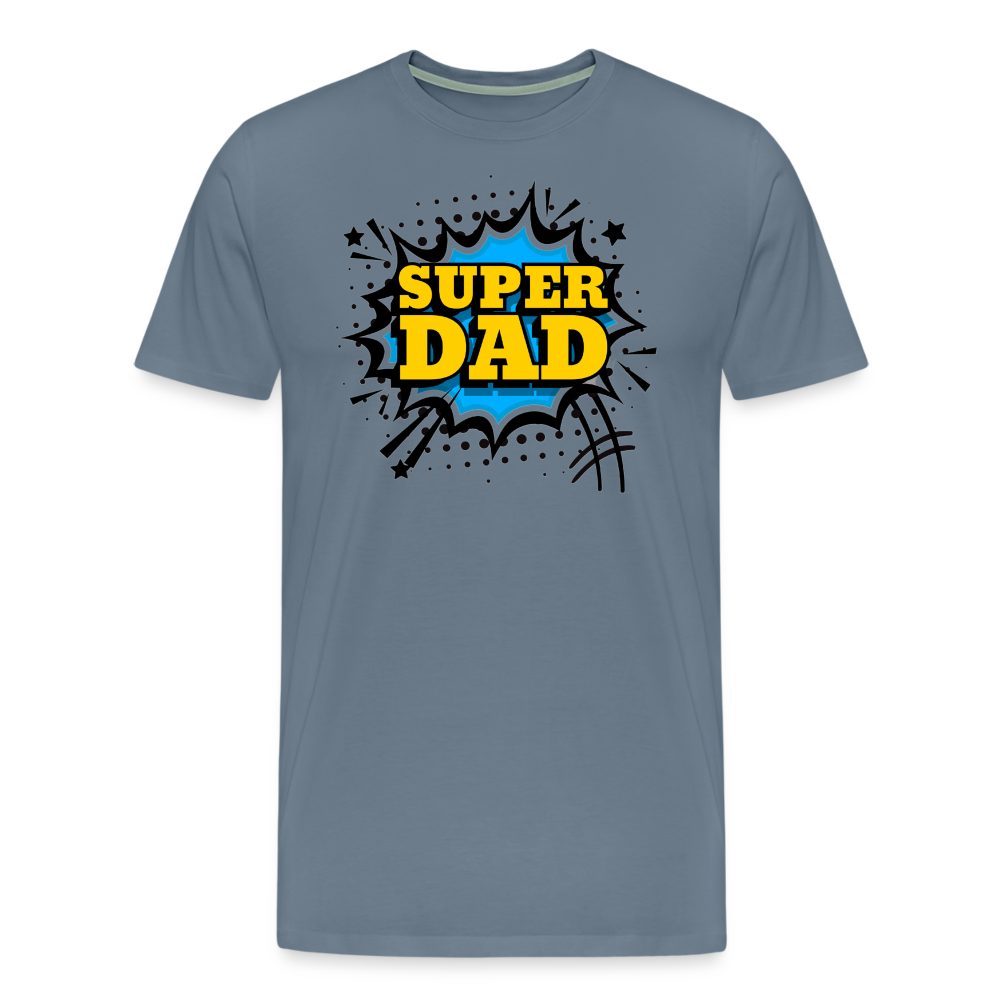 The Invincible Dad: Celebrating the 'Super Dad' Legacy Men's Premium T-Shirt - steel blue