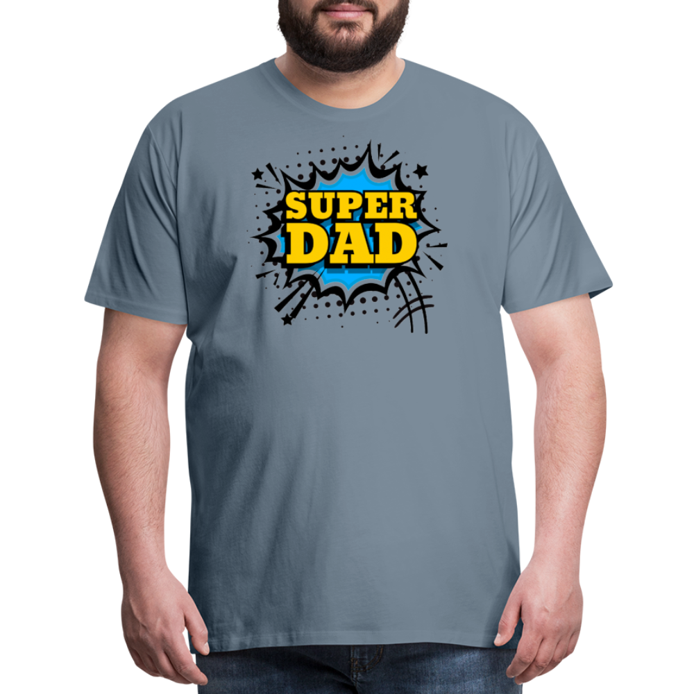 The Invincible Dad: Celebrating the 'Super Dad' Legacy Men's Premium T-Shirt - steel blue