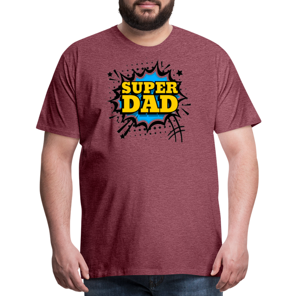 The Invincible Dad: Celebrating the 'Super Dad' Legacy Men's Premium T-Shirt - heather burgundy