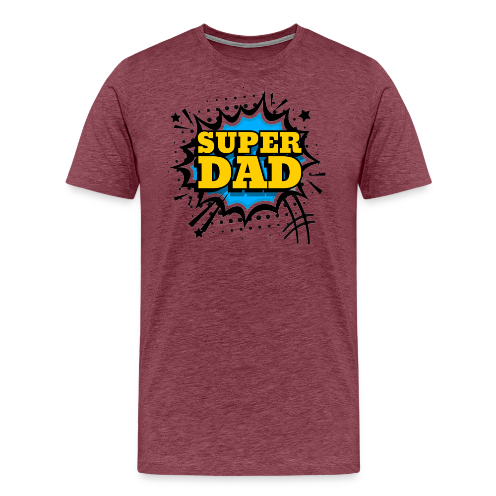 The Invincible Dad: Celebrating the 'Super Dad' Legacy Men's Premium T-Shirt - heather burgundy