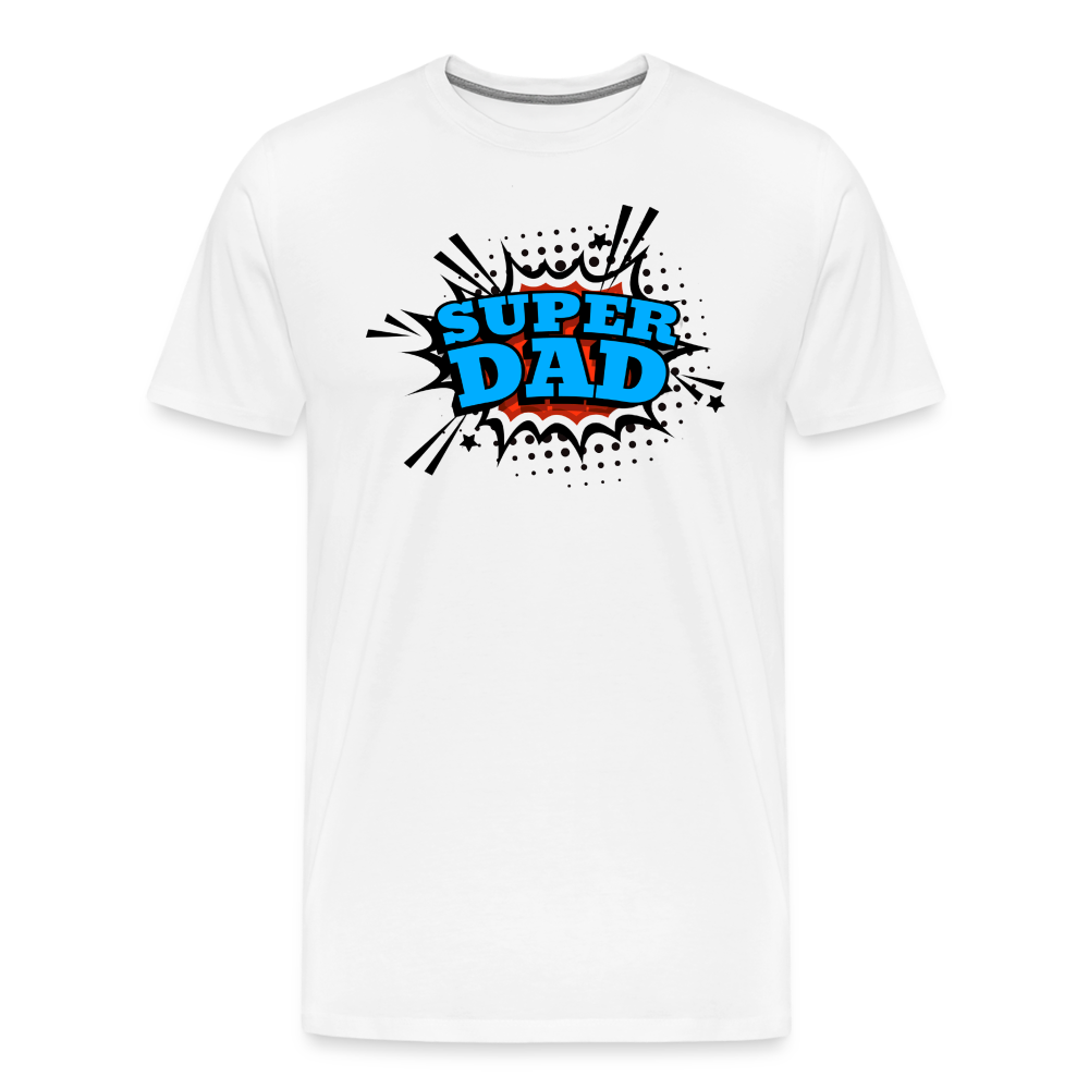 Defender of the Dad-verse: The 'Super Dad' Odyssey Tee Men's Premium T-Shirt - white
