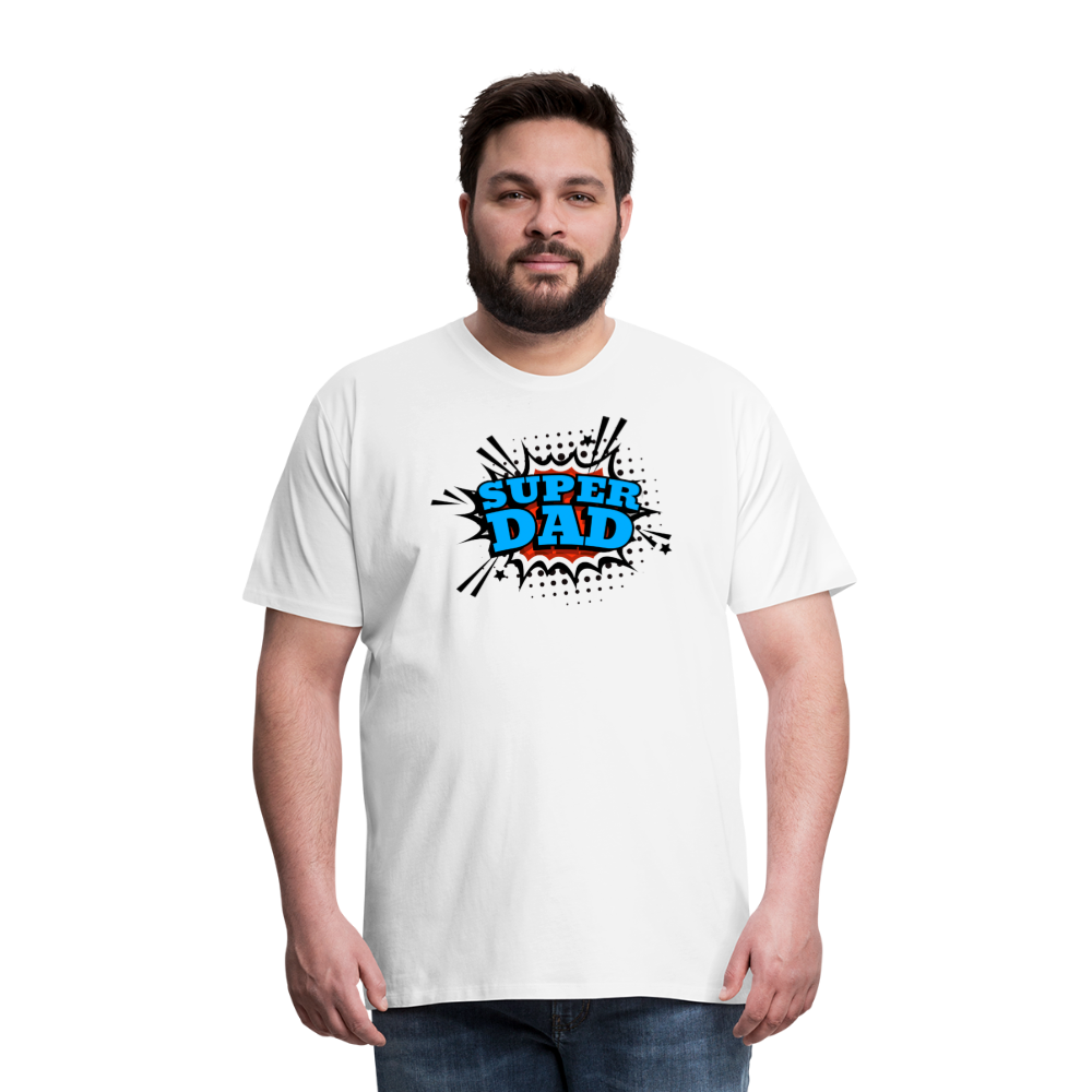 Defender of the Dad-verse: The 'Super Dad' Odyssey Tee Men's Premium T-Shirt - white
