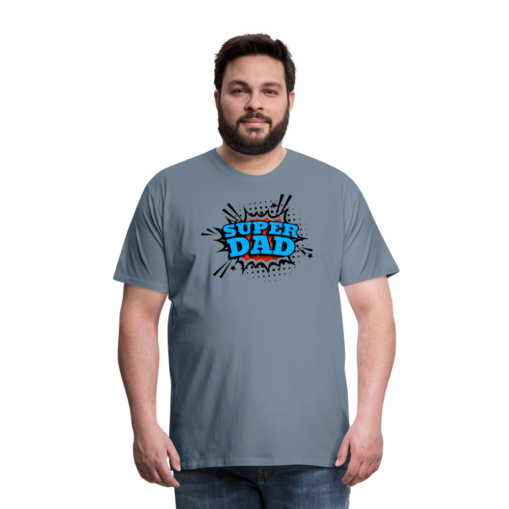 Defender of the Dad-verse: The 'Super Dad' Odyssey Tee Men's Premium T-Shirt - steel blue