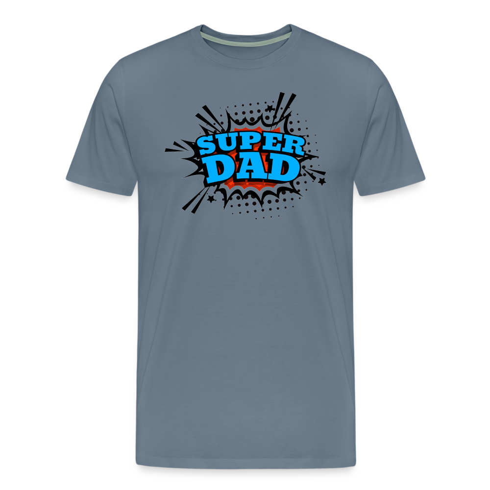 Defender of the Dad-verse: The 'Super Dad' Odyssey Tee Men's Premium T-Shirt - steel blue