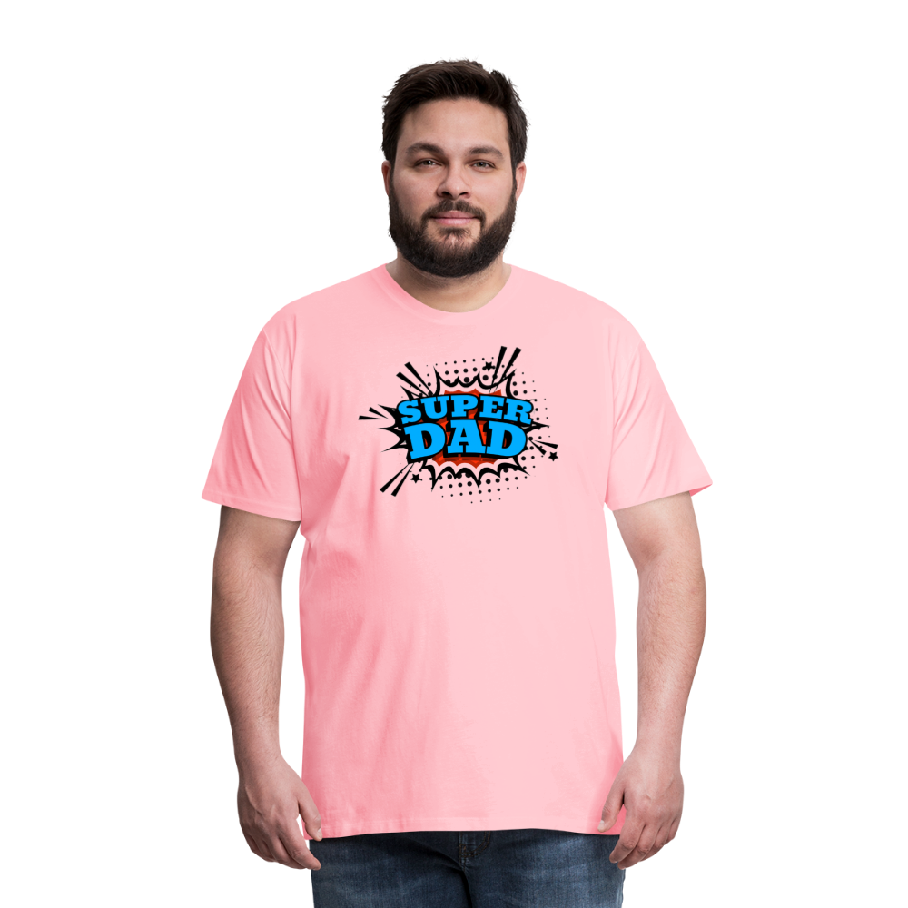 Defender of the Dad-verse: The 'Super Dad' Odyssey Tee Men's Premium T-Shirt - pink