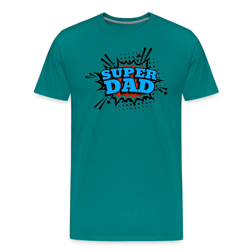 Defender of the Dad-verse: The 'Super Dad' Odyssey Tee Men's Premium T-Shirt - teal