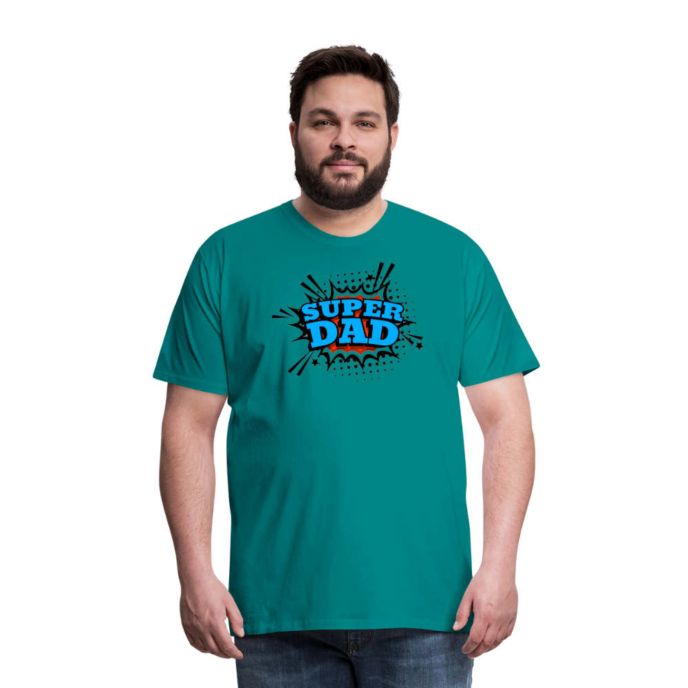 Defender of the Dad-verse: The 'Super Dad' Odyssey Tee Men's Premium T-Shirt - teal