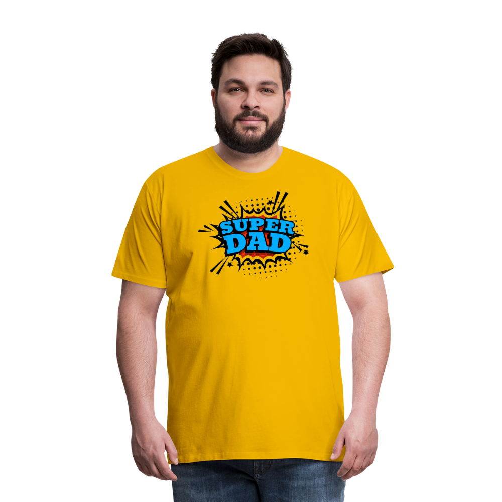 Defender of the Dad-verse: The 'Super Dad' Odyssey Tee Men's Premium T-Shirt - sun yellow