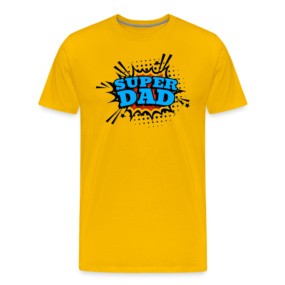 Defender of the Dad-verse: The 'Super Dad' Odyssey Tee Men's Premium T-Shirt - sun yellow