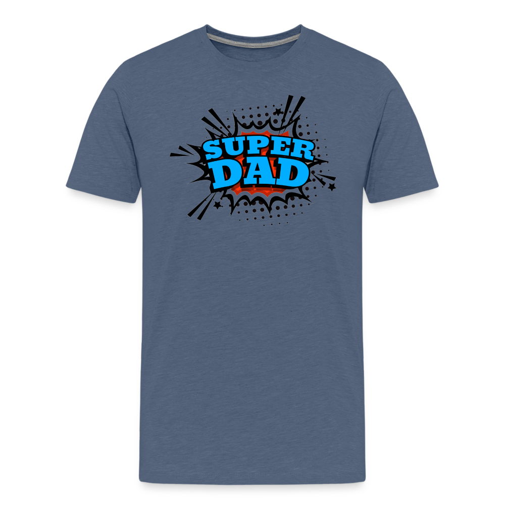 Defender of the Dad-verse: The 'Super Dad' Odyssey Tee Men's Premium T-Shirt - heather blue