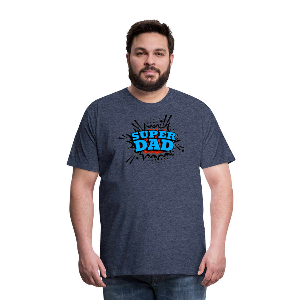 Defender of the Dad-verse: The 'Super Dad' Odyssey Tee Men's Premium T-Shirt - heather blue